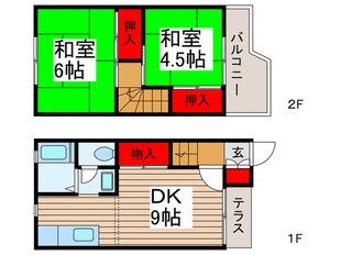 テラスリーズンBの物件間取画像